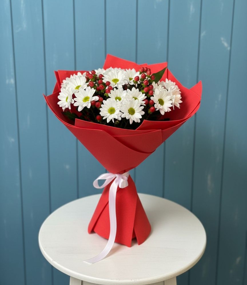 Букет цветов из: Хризантемы в Старонижестеблиевской