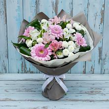 Букет цветов из:  Герберы, Альстромерии и Хризантемы #REPLACE_PRED# Старонижестеблиевской