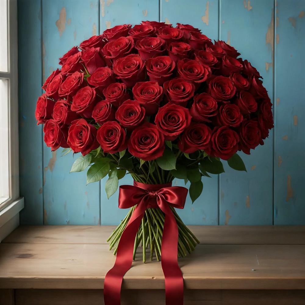 Букет Красные розы Блэк Меджик в Старонижестеблиевской