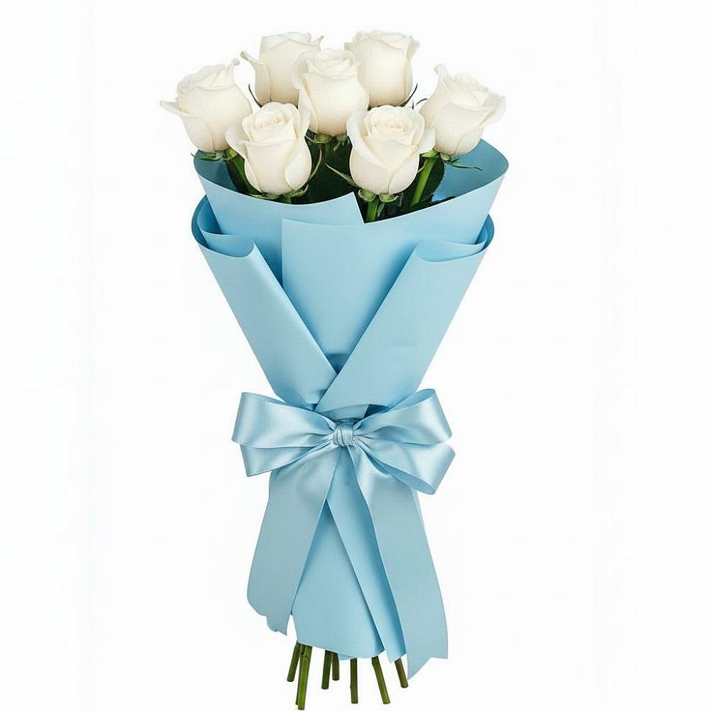 Букет 7 белых роз Проуд в Старонижестеблиевской