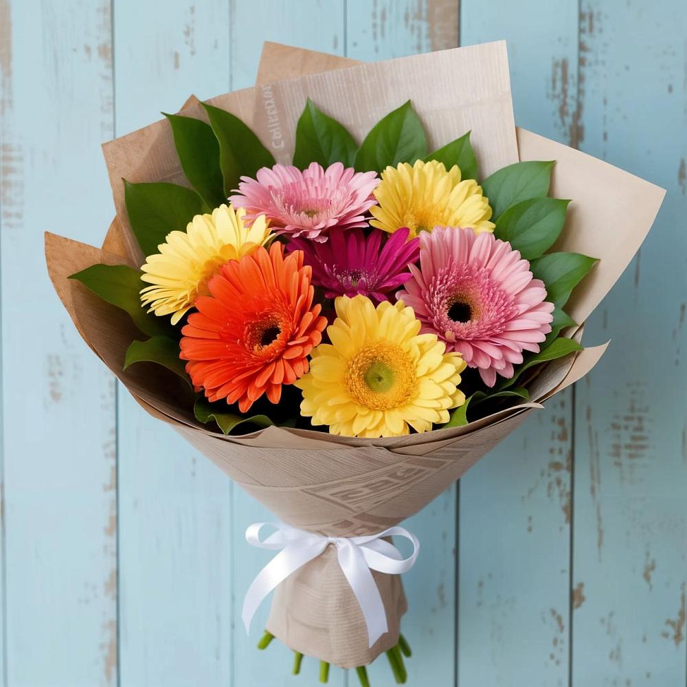 Букет цветов из: Герберы в Старонижестеблиевской