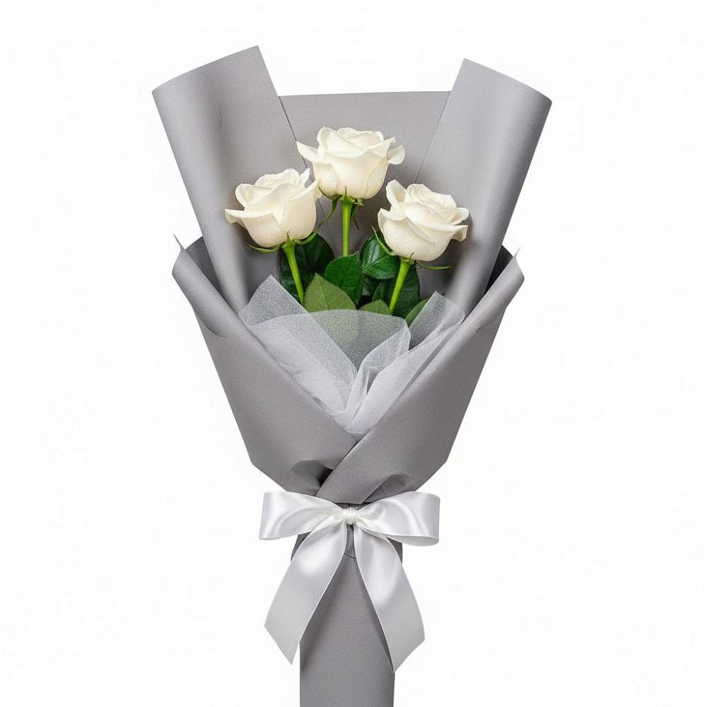 Букет 3 белые розы в Старонижестеблиевской