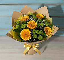 Букет цветов из:  Герберы и Хризантемы в Старонижестеблиевской