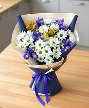 Букет цветов из:  Розы, Ирисы и Хризантемы в Старонижестеблиевской