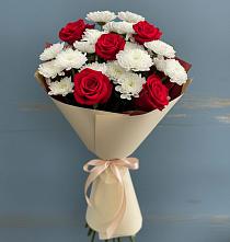 Букет цветов из:  Розы и Хризантемы #REPLACE_PRED# Старонижестеблиевской