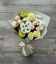 Букет цветов из:  Альстромерии, Розы и Хризантемы в Старонижестеблиевской