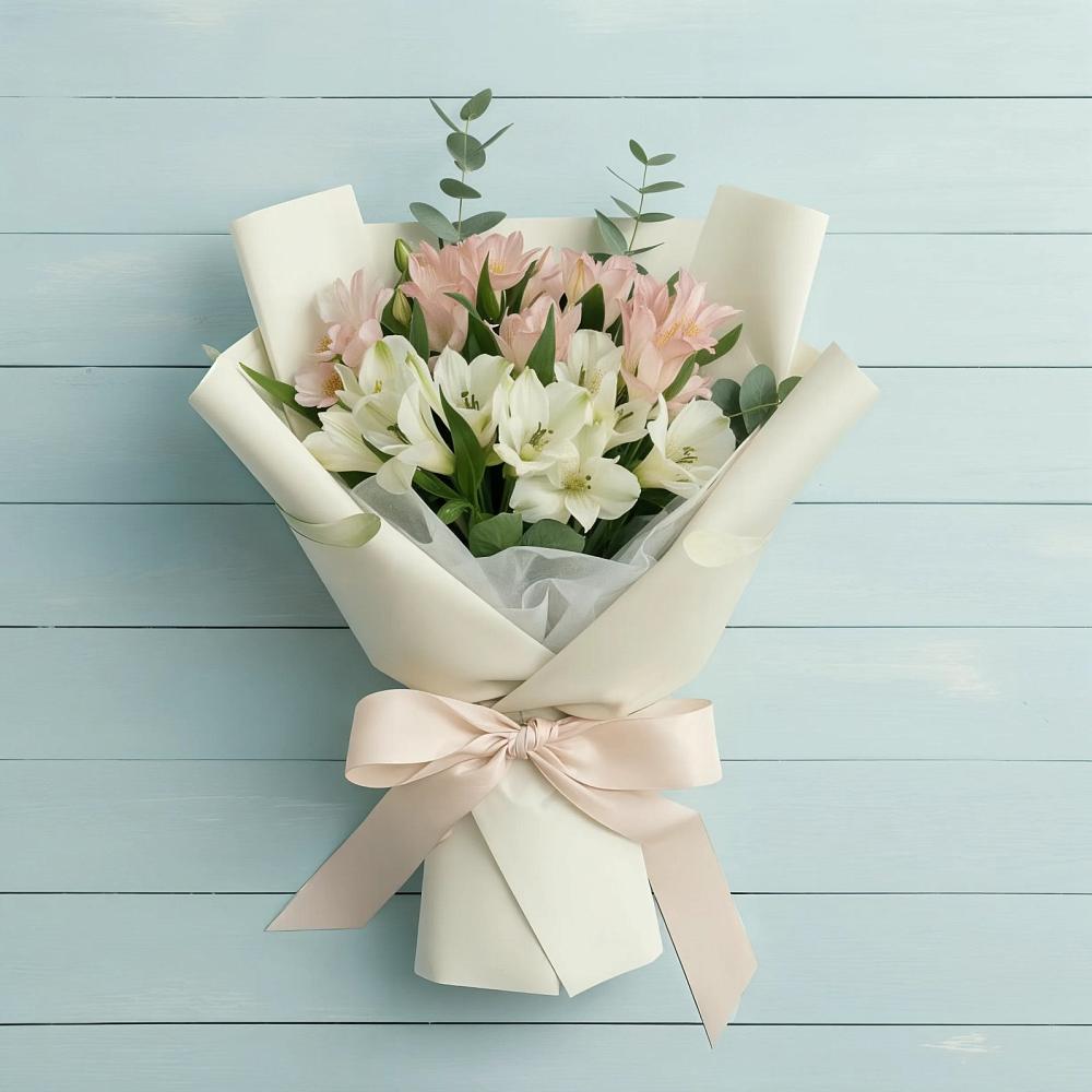 Букет цветов из: Альстромерии в Старонижестеблиевской