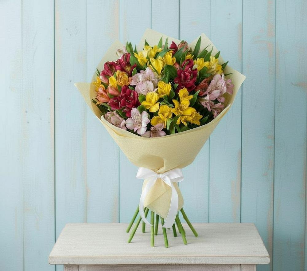 Букет цветов из: Альстромерии в Старонижестеблиевской